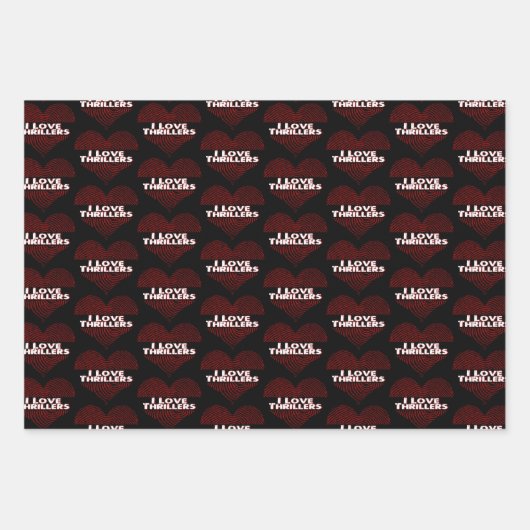 I Liebe Thrillers Geschenkpapier Set (Vorderseite 2)