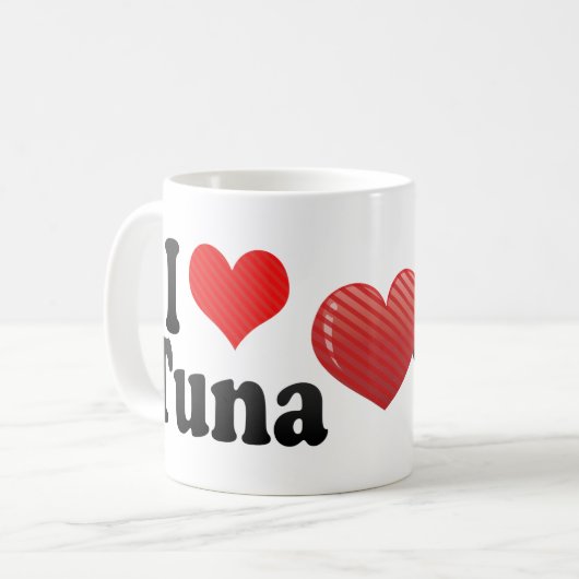 I Liebe-Thunfisch Kaffeetasse (Vorderseite Links)