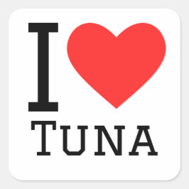 I Liebe Thunfisch Quadratischer Aufkleber