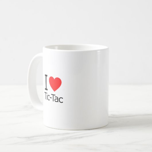 I Liebe Tic-Tac Kaffeetasse (Vorderseite Links)