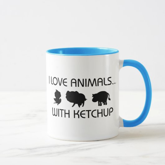 I Liebe-Tiere mit Ketschup Tasse (Rechts)