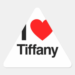 i Liebe Tiffany Dreieckiger Aufkleber