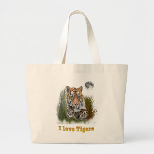 I Liebe Tiger Jumbo Stoffbeutel