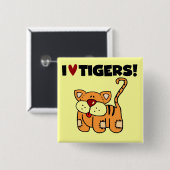 I Liebe-Tiger-T-Shirts und Geschenke Button (Vorne & Hinten)