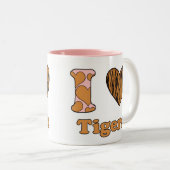 I Liebe Tiger Zwei-Tonen-Kaffee-Tasse Zweifarbige Tasse (VorderseiteRechts)
