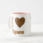 I Liebe Tiger Zwei-Tonen-Kaffee-Tasse Zweifarbige Tasse (Vorderseite Links)