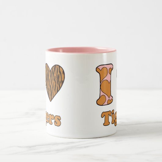 I Liebe Tiger Zwei-Tonen-Kaffee-Tasse Zweifarbige Tasse (Mittel)