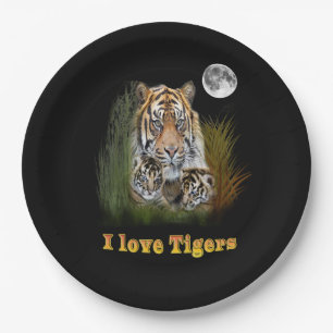 I Liebe Tigers Pappteller