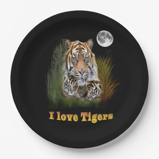 I Liebe Tigers Pappteller (Vorderseite)
