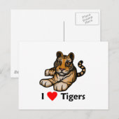 I Liebe Tigers Postkarte (Vorne/Hinten)