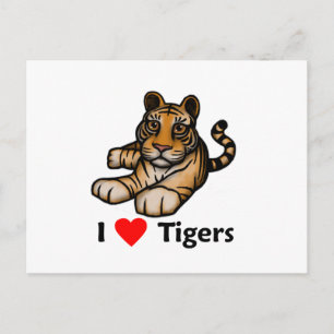 I Liebe Tigers Postkarte