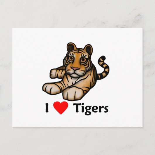 I Liebe Tigers Postkarte (Vorderseite)
