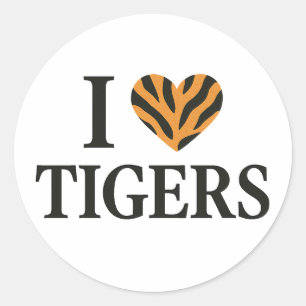 I Liebe Tigers Runder Aufkleber