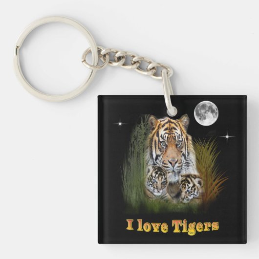 I Liebe Tigers Schlüsselanhänger (Vorderseite)