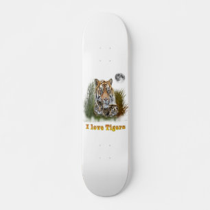 I Liebe Tigers Skateboard