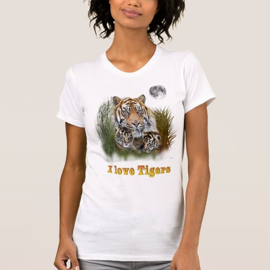 I Liebe Tigers T-Shirt (Vorderseite)