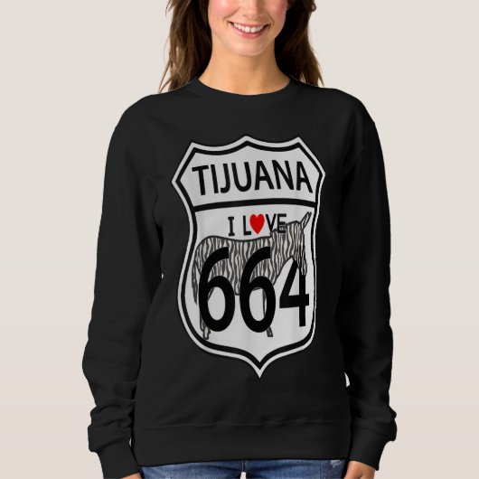 i Liebe tijuana 664 zebra burro donkey mexico Sweatshirt (Vorderseite)