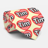 I Liebe Tim. Liebe I Sie Tim. Herz Krawatte (Gerollt)