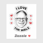 I Liebe Tim Walz Aufkleber (Blatt)