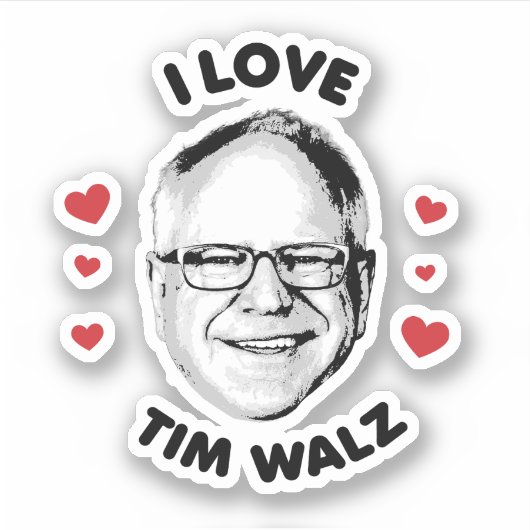 I Liebe Tim Walz Aufkleber (Vorderseite)