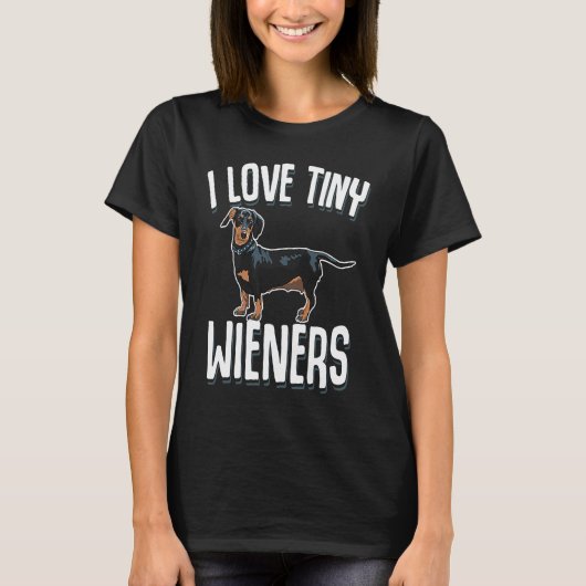 I Liebe Tiny Dackeln Dackel Hund 3 T-Shirt (Vorderseite)