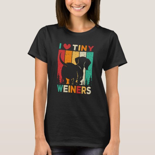 I Liebe Tiny Dackeln Dackel Hund T-Shirt (Vorderseite)