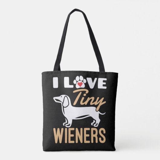 I Liebe Tiny Dackeln Funny Dackel Hund Tasche (Rückseite)