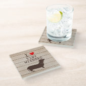 I Liebe Tiny Dackeln Funny Dackel Meme Glasuntersetzer (Schrägansicht)