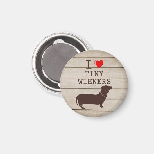I Liebe Tiny Dackeln Funny Dackel Meme Magnet (Vorderseite/Rückseite)
