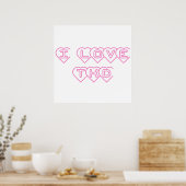 I Liebe TKD Rosa Herzen Poster (Küche)
