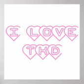 I Liebe TKD Rosa Herzen Poster (Vorne)
