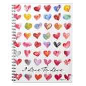 I Liebe to Liebe Hearts Notebook Notizblock (Vorderseite)