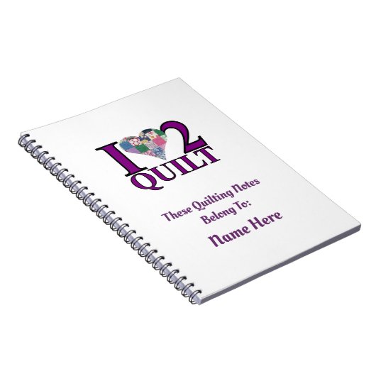 I Liebe to Quilt - Notebook Notizblock (Rechte Seite)