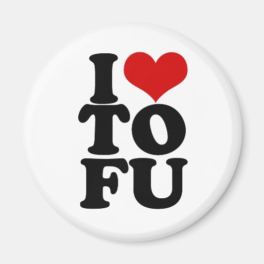 I Liebe Tofu Funny Veganer Spaß Magnet (Vorne)