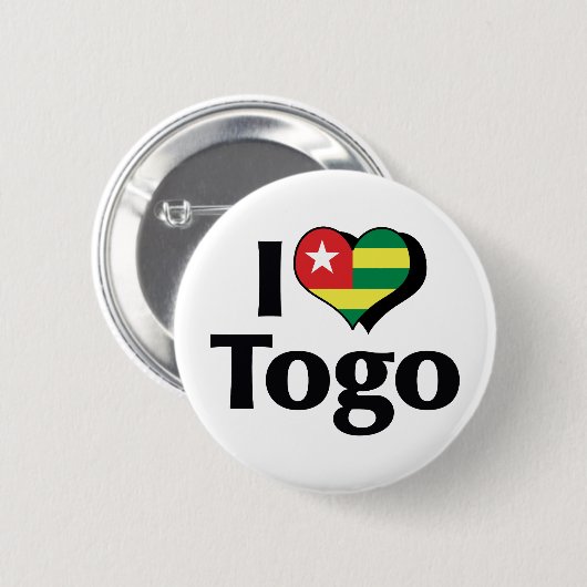 I Liebe Togo Flag Button (Vorne & Hinten)