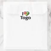 I Liebe Togo Flag Runder Aufkleber (Tasche)