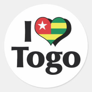 I Liebe Togo Flag Runder Aufkleber
