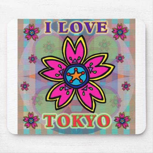"I LIEBE TOKYO" Blume Mousepad (Vorne)