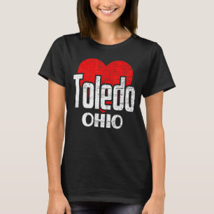 I Liebe Toledo Ohio Retro Big Heart Toledo Urlaub T-Shirt