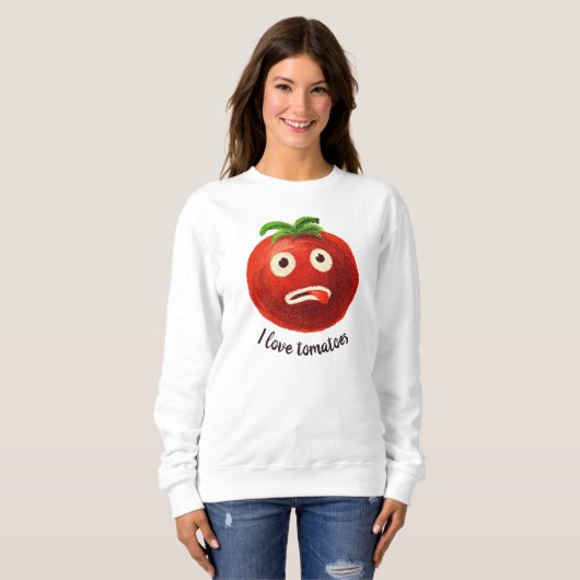 I Liebe Tomaten Kawaii Funny Gemüse Sweatshirt (Vorne ganz)