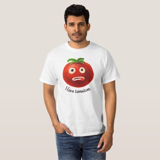 I Liebe Tomaten Kawaii Funny Gemüse T-Shirt (Vorne ganz)