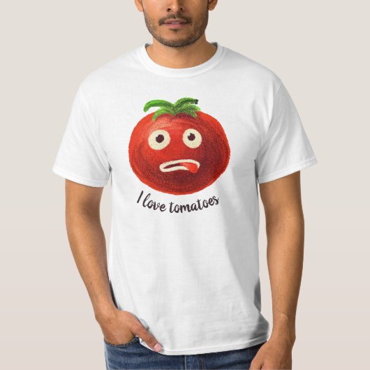 I Liebe Tomaten Kawaii Funny Gemüse T-Shirt (Vorderseite)