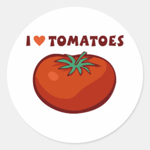 I Liebe Tomaten Runder Aufkleber
