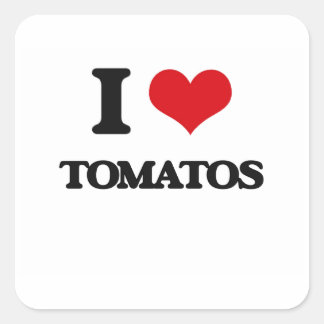 I Liebe Tomatos Quadratischer Aufkleber