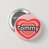 I Liebe Tommy. Liebe I Sie Tommy. Herz Button (Vorne & Hinten)