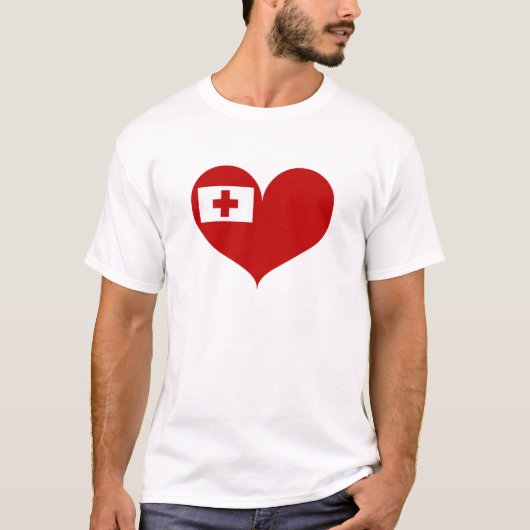 I Liebe Tonga Flag T-Shirt (Vorderseite)
