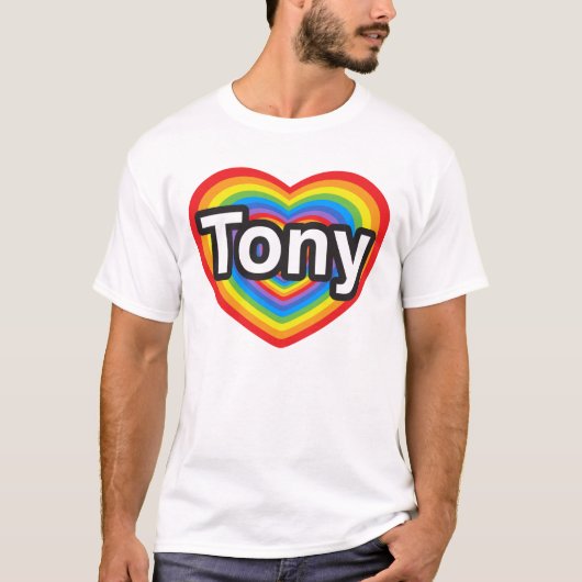 I Liebe Tony. Liebe I Sie Tony. Herz T-Shirt (Vorderseite)