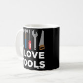I Liebe Tools Handyman und Carpenter Kaffeetasse (Vorderseite Links)