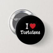 I Liebe Tortoises Herz benutzerdefiniert personali Button (Vorne & Hinten)