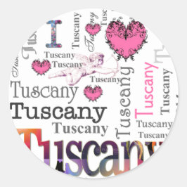 I Liebe Toskana Runder Aufkleber